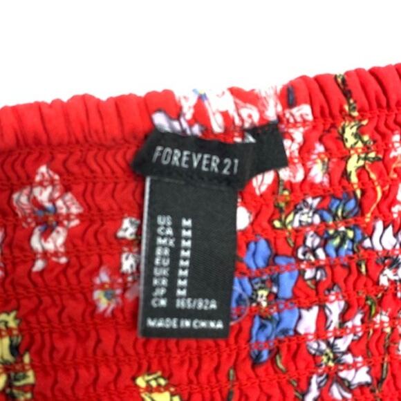 FOREVER 21 Red Floral Triangle Bralette | M - Picture 3 of 4